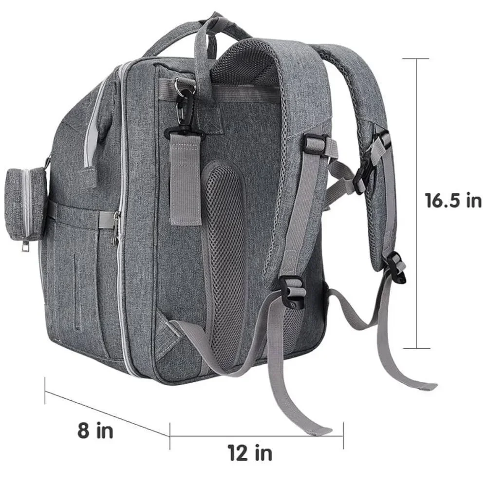 Diaper Bag Backpack Waterproof Large Capacity ChangingPad USB Charging Port NEW